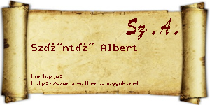 Szántó Albert névjegykártya