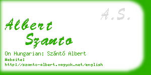 albert szanto business card
