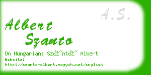 albert szanto business card